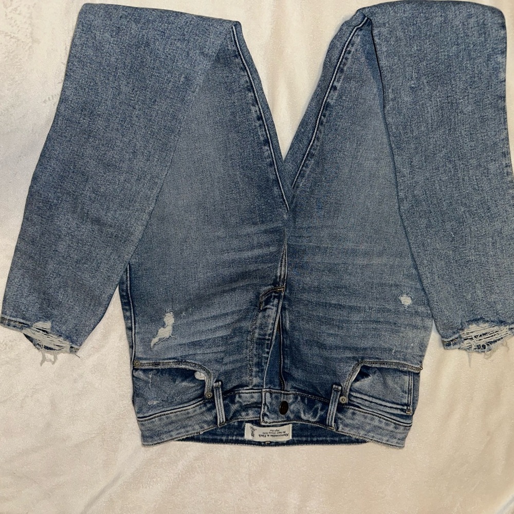 Abercrombie & Fitch Blue Denim Overalls